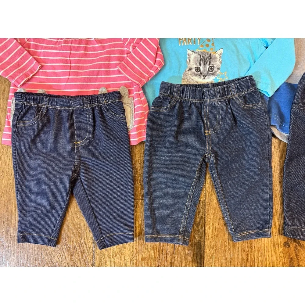 Baby‎ Girl Outfits 3 Months Pants Bodysuits Shirts Long Sleeve Clothes Lot Cat